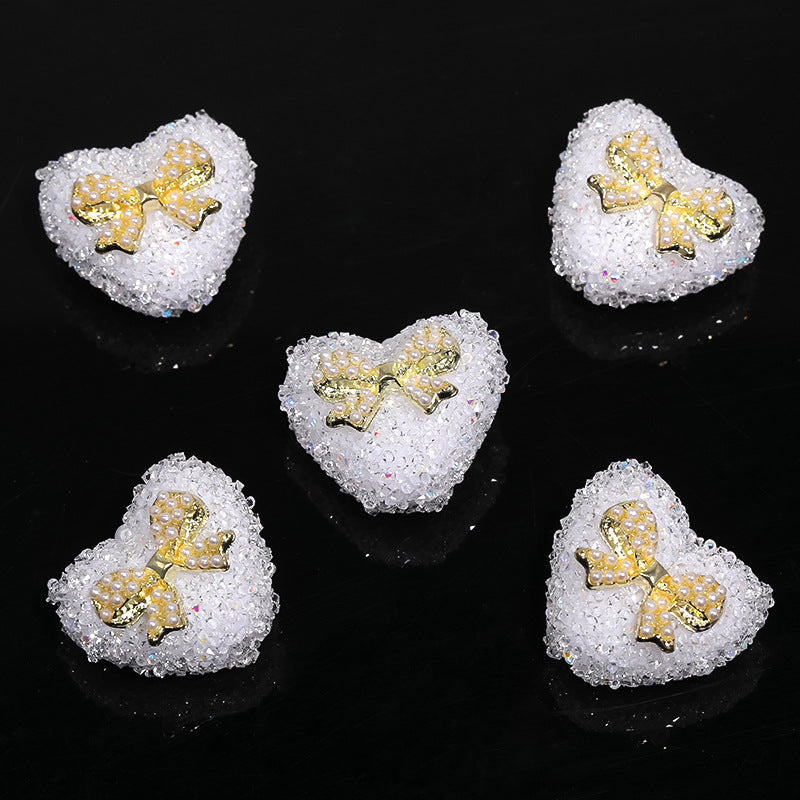 Wholesale Love Bow Rhinestone Soft Sugar Beads